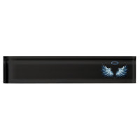 Blue Glowing Angel Wings on black background