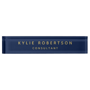 Porte-nom Pour Bureau Blue Gold Professional tendance