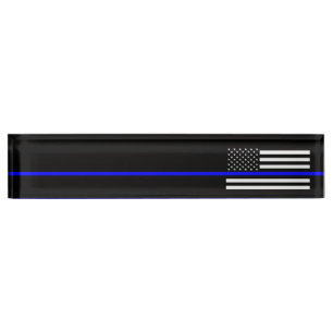 Porte-nom Pour Bureau Blue Line mince - la police de police diminue