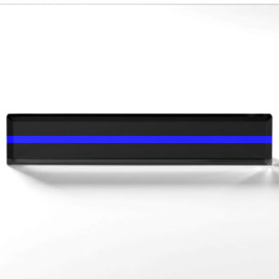 Porte-nom Pour Bureau Blue Line mince - la police de police diminue