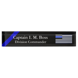 Porte-nom Pour Bureau Blue Line mince propre croquant diminuent