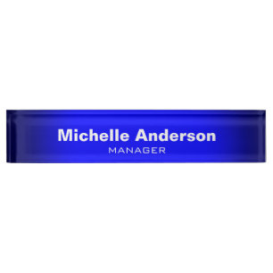 Porte-nom Pour Bureau Blue Professional Manager Modern Plain