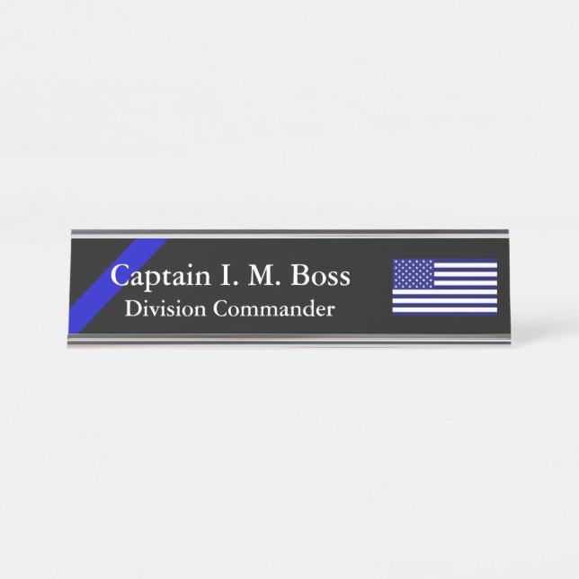 Porte-nom Pour Bureau Blue Through and Through (Devant)