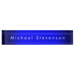 Porte-nom Pour Bureau Blue Trendy Modern Professional