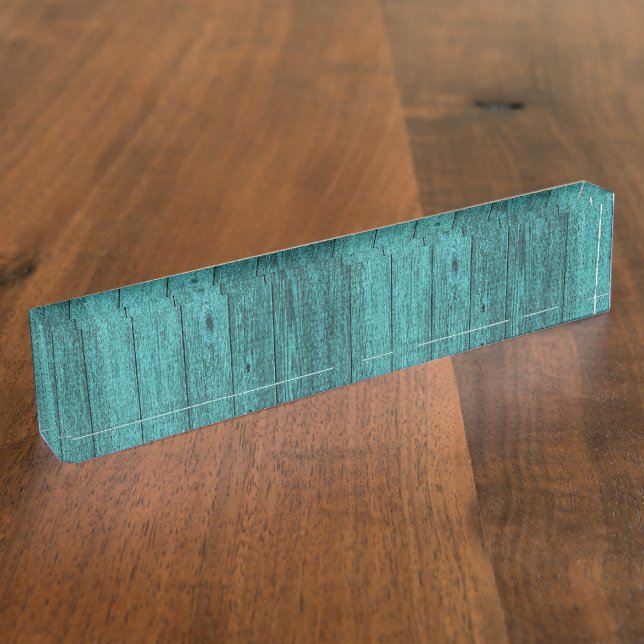 Porte-nom Pour Bureau bois bleu (Taille)