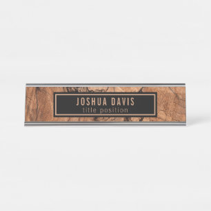 Porte-nom Pour Bureau Bois Brown