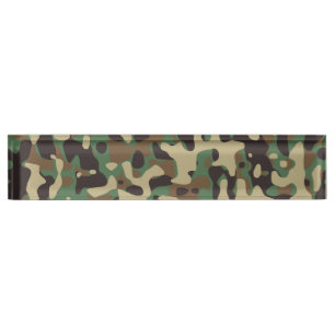 Porte-nom Pour Bureau Bois de Camouflage