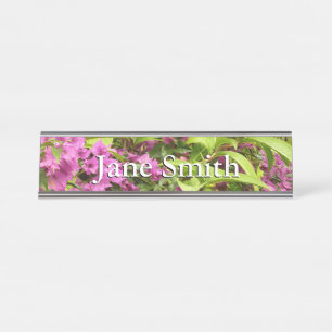 Porte-nom Pour Bureau Bougainvillea Floral Pourpre Tropical
