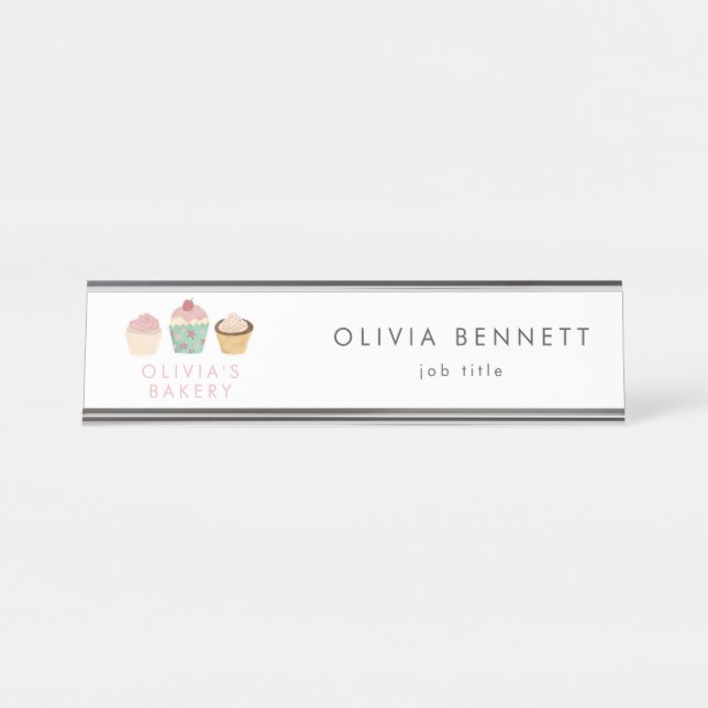 Porte-nom Pour Bureau Boulangerie Cupcake (Devant)