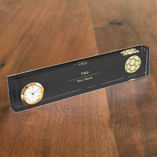 Porte-nom Pour Bureau Boule de soccer en or