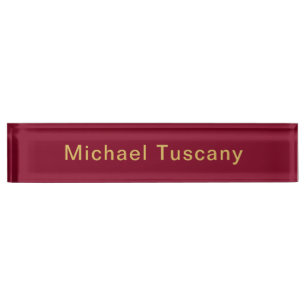 Porte-nom Pour Bureau Bourgogne Or Professionnel Tendance Minimaliste Te