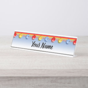 Porte-nom Pour Bureau Boutons de verre coloré