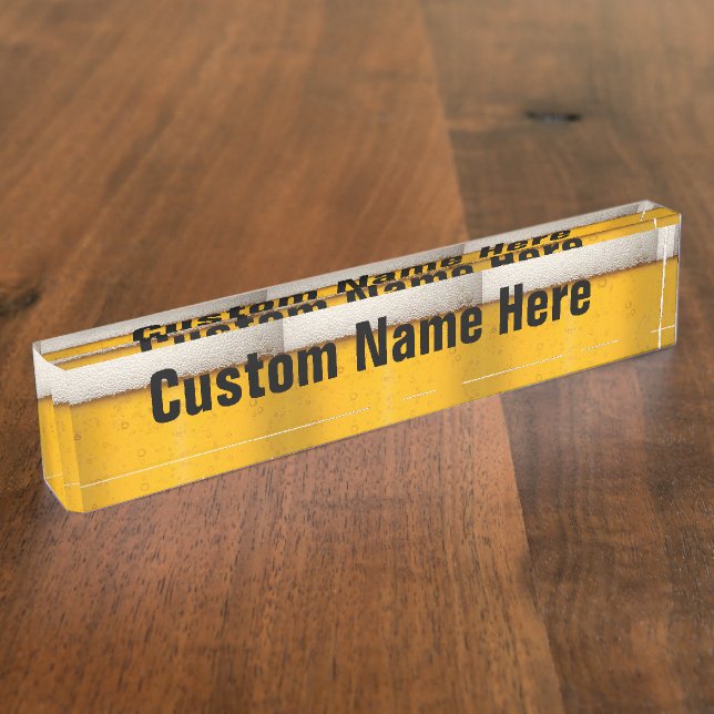 Porte-nom Pour Bureau Bubles de la bière amusants (Taille)