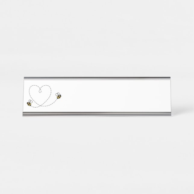 Porte-nom Pour Bureau Bumble Bee Heart (Devant)