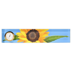 Porte-nom Pour Bureau Bureau de tournesol jaune Nom Plaque