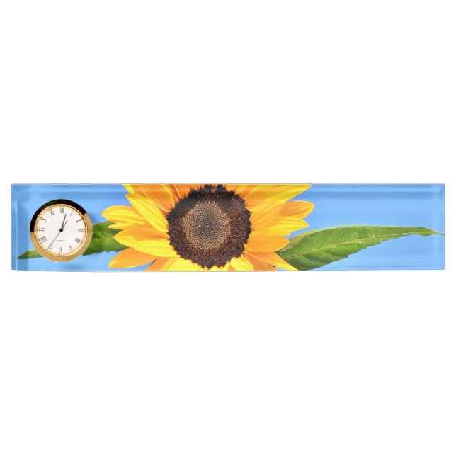 Porte-nom Pour Bureau Bureau de tournesol jaune Nom Plaque (Devant)