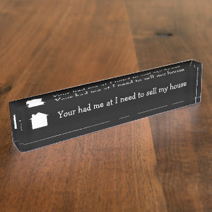 Porte-nom Pour Bureau Bureau drôle d'immobiliers