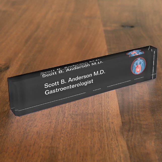 Porte-nom Pour Bureau Bureau du gastroentérologue professionnel Médicale (Taille)