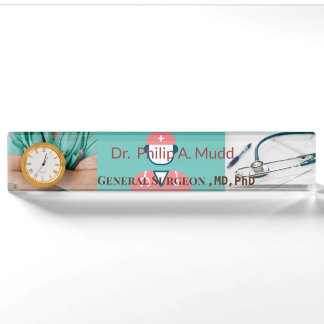 Porte-nom Pour Bureau Bureau en acrylique arrière - plan turquoise du ch