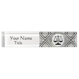 PORTE-NOM POUR BUREAU BUREAU JURIDIQUE, PROCUREUR BLACK BLACK WHITE DAMA