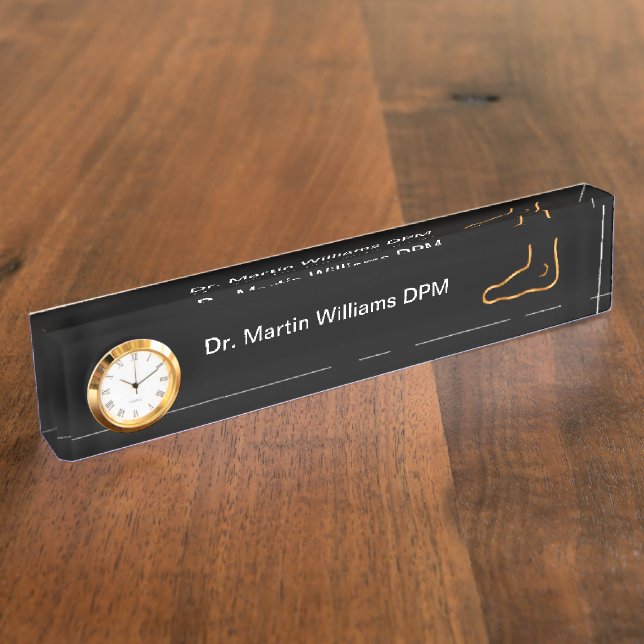 Porte-nom Pour Bureau Bureau Médicale professionnel de podiatre classiqu (Taille)