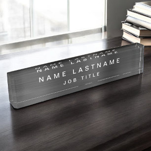 Porte-nom Pour Bureau Bureau noir métallique élégant professionnel