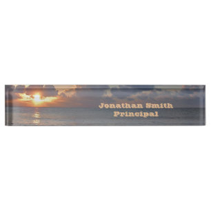 Porte-nom Pour Bureau BUREAU PERSONNALISABLE "SUNSET over CARIBBEAN" NAM