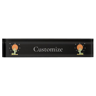 Porte-nom Pour Bureau Cactus du désert Sun Thunder_Cove