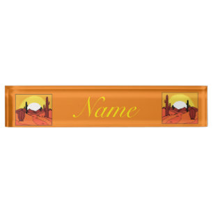 Porte-nom Pour Bureau Cactus Sunset Thunder_Cove
