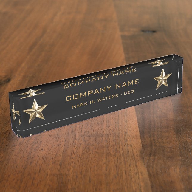 Porte-nom Pour Bureau Cadre d'entreprise d'étoile d'or (Taille)
