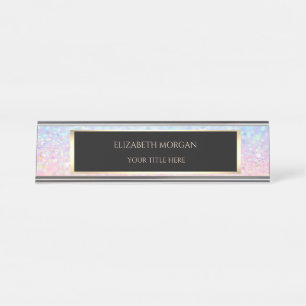 Porte-nom Pour Bureau Cadre ombré bokeh élégant