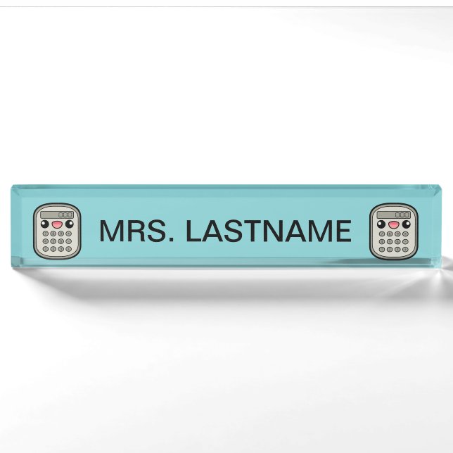 Porte-nom Pour Bureau Calculateurs Cute Avec Nom Personnalisé (Devant)