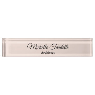 Porte-nom Pour Bureau Calligraphie minimaliste de script moderne