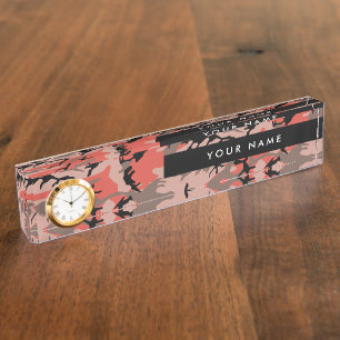 Porte-nom Pour Bureau Camo rouge et marron, Camouflage, Militaire, Armée