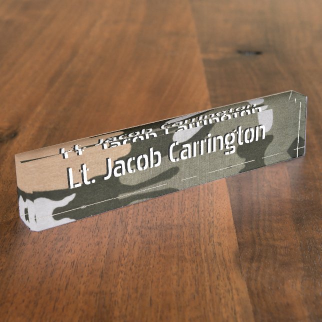 Porte-nom Pour Bureau Camouflage 01 de région boisée (Taille)