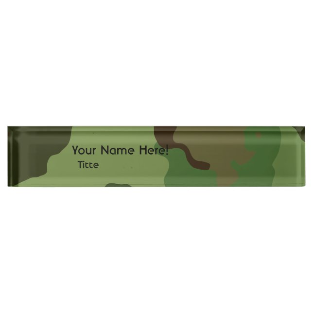 Porte-nom Pour Bureau Camouflage militaire traditionnel (Devant)