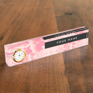 Porte-nom Pour Bureau Camouflage Rose, Camouflage, Militaire, Armée