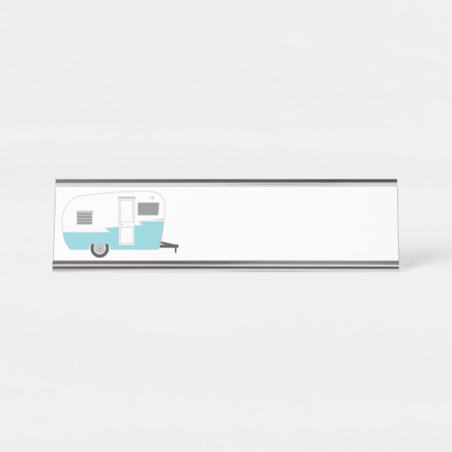 Porte-nom Pour Bureau Camping Old School (Devant)