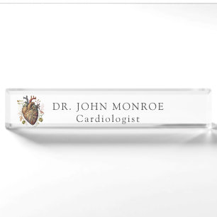 Porte-nom Pour Bureau Cardiologie Médicale du coeur anatomique