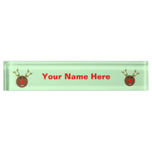 Porte-nom Pour Bureau Carte d'identité personnalisée Cyber Christmas Rei
