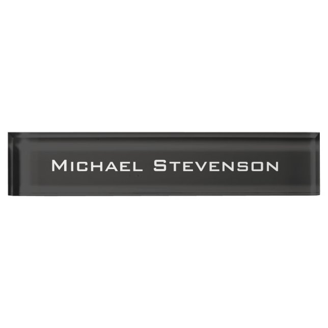 Porte-nom Pour Bureau Carte professionnelle moderne Grey Business Desk (Devant)