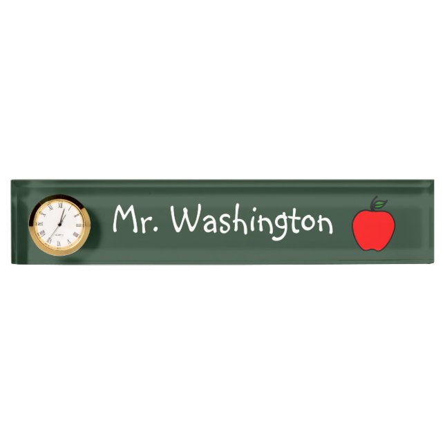 Porte-nom Pour Bureau Chalkboard Enseignant's Clock Desk Nameplate Cadea (Devant)