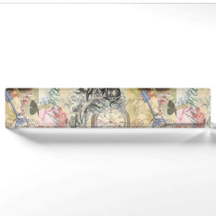 Porte-nom Pour Bureau Chat du Cheshire Alice au Pays des Merveilles Clas