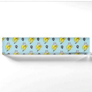 Porte-nom Pour Bureau Chat en banane