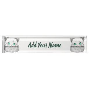 Porte-nom Pour Bureau Chat mignon et joueur sortant d'une poche