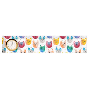 Porte-nom Pour Bureau Chats et amis à l'aquarelle