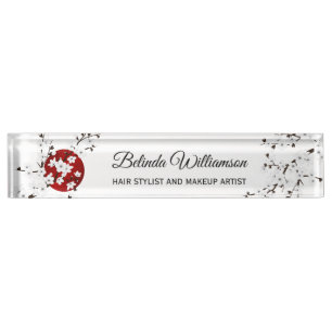 Porte-nom Pour Bureau Cherry Blossom japonais soleil levant