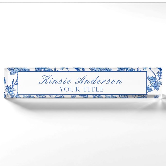 Porte-nom Pour Bureau Chinoiserie élégante personnalisée (Devant)