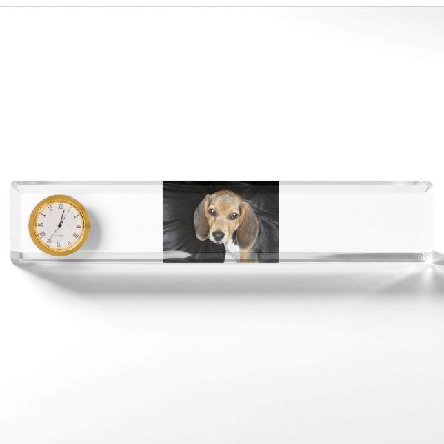 Porte-nom Pour Bureau Chiot beagle 2 (Devant)