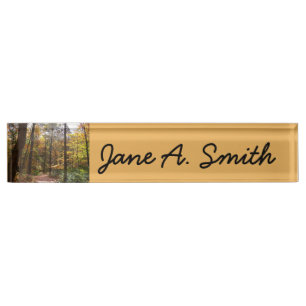 Porte-nom Pour Bureau Chute Sunlit dans le parc national de Laurel Hill